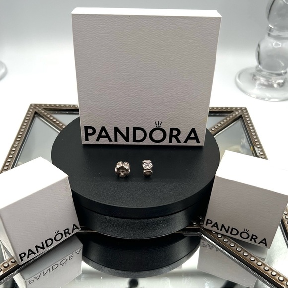 Pandora Retired Crystal and Sterling Silver - Set of Two Charms - Picture 2 of 5